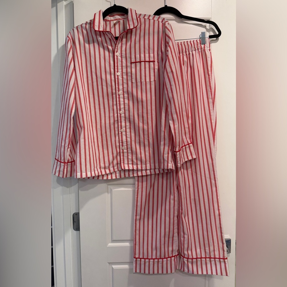 Crewcuts Red Stripe Pajama Set Kids XL / 12-14 Classic‎ Lightweight Summer PJs